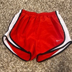 Red nike athletic shorts